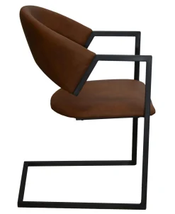 Chaise industrielle confort avec assise en microfibre chocolat