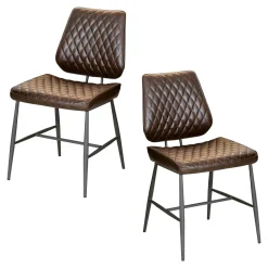 Chaise industrielle marron (lot de 2) SALERNE