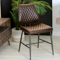 Chaise industrielle marron (lot de 2) SALERNE