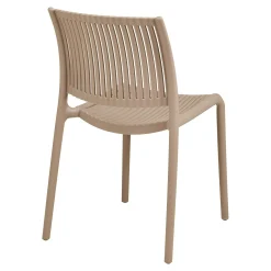 Chaise intérieur / extérieur en polypropylène taupe (lot de 2) RHODES
