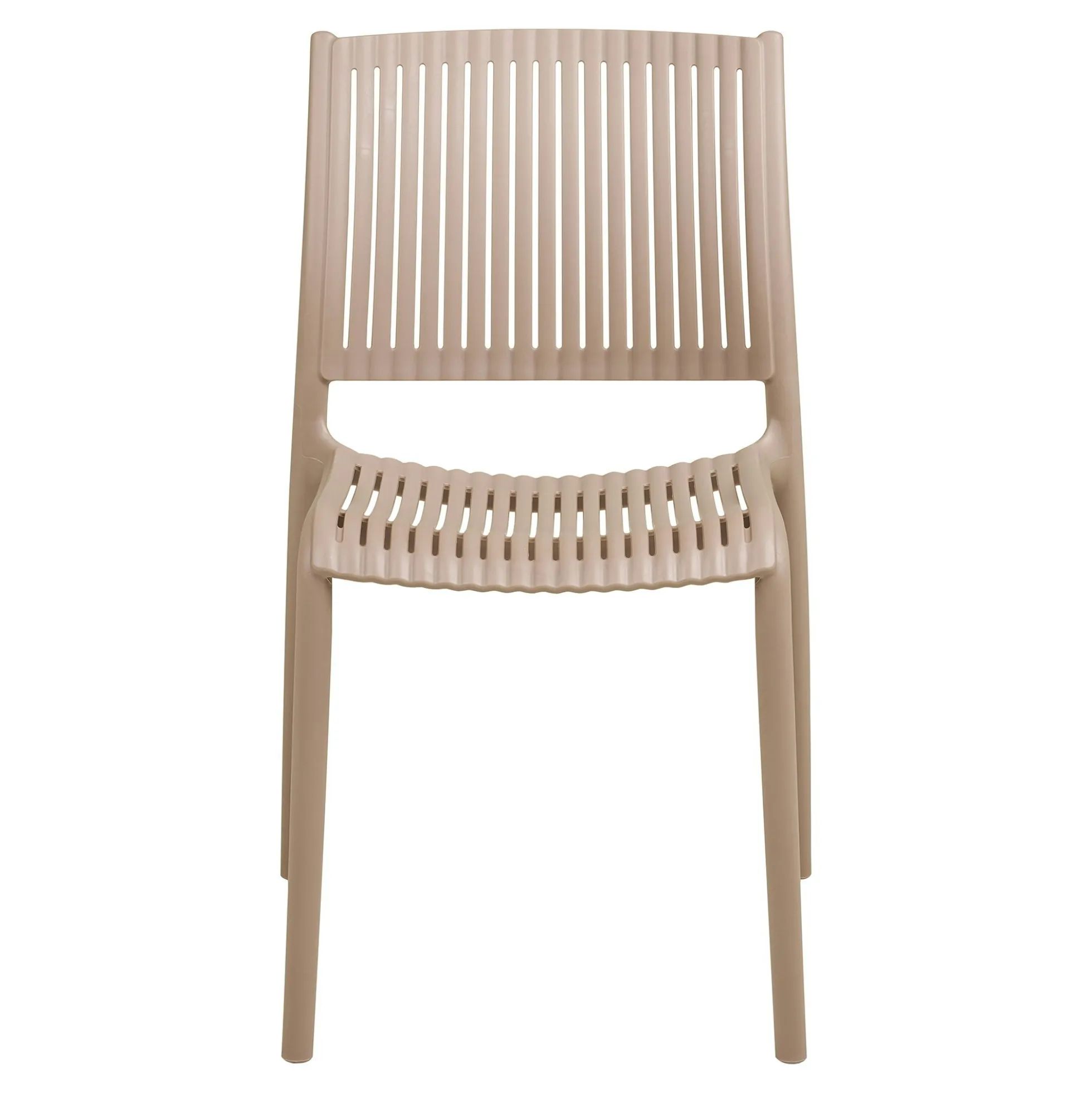 Chaise intérieur / extérieur en polypropylène taupe (lot de 2) RHODES