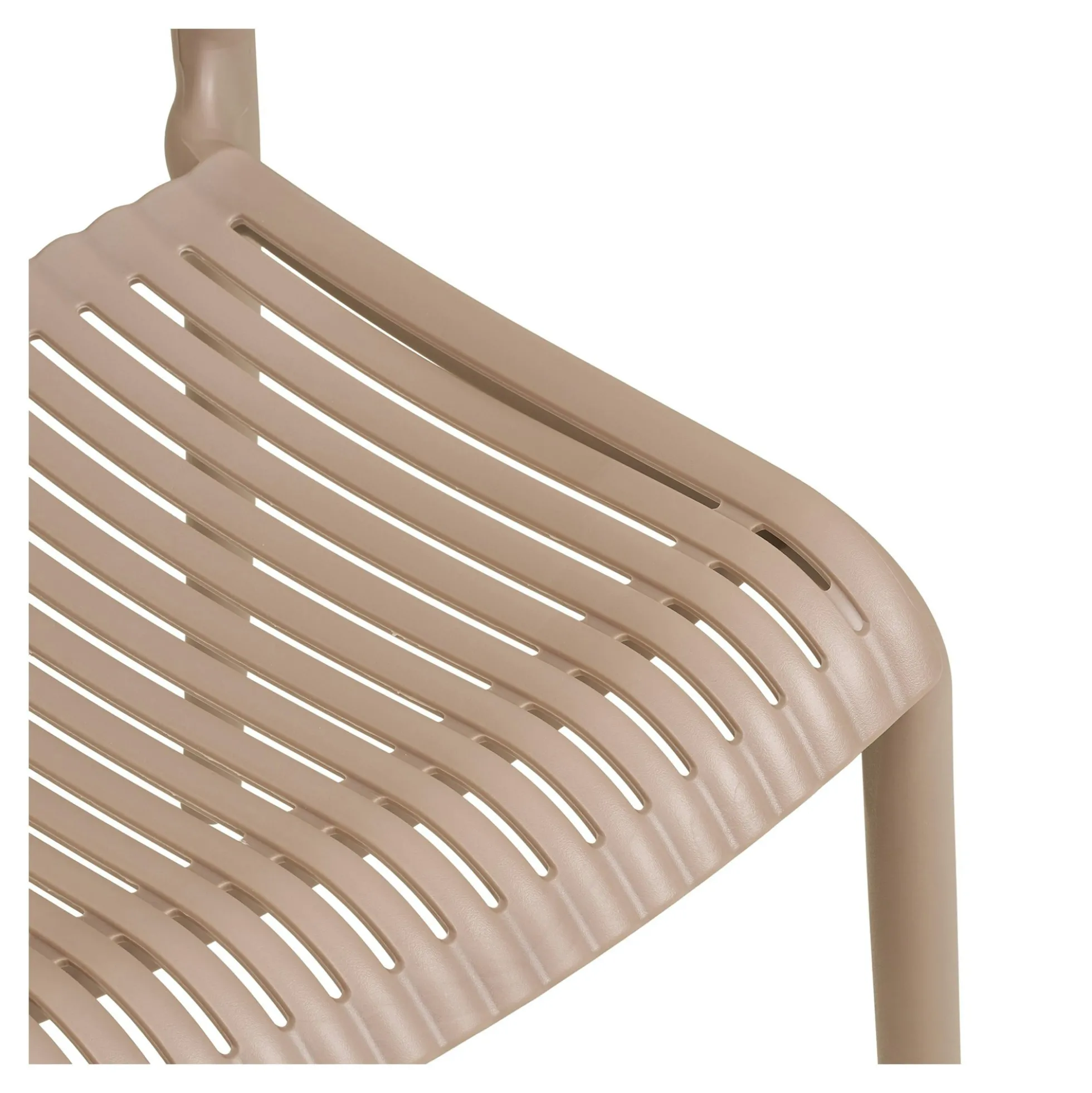 Chaise intérieur / extérieur en polypropylène taupe (lot de 2) RHODES