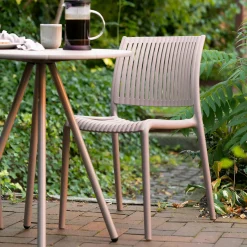 Chaise intérieur / extérieur en polypropylène taupe (lot de 2) RHODES