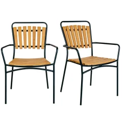 Chaise intérieur / extérieur en teck (lot de 2) LAKEWOOD