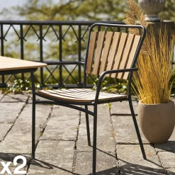 Chaise intérieur / extérieur en teck (lot de 2) LAKEWOOD