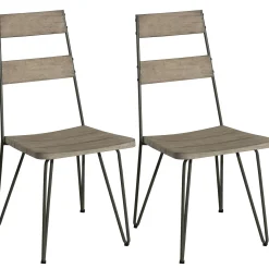 Chaise Jardin Teck Acier (lot de 2) DETROIT