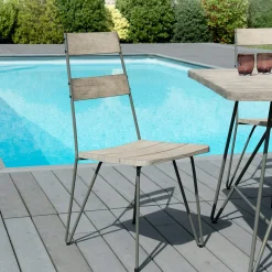 Chaise Jardin Teck Acier (lot de 2) DETROIT