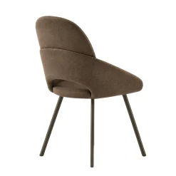 Chaise marron accoudoirs intégrés pieds bronze (x2) AUREN