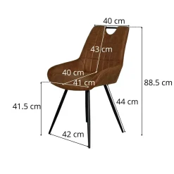 Chaise marron effet vieilli à poignée intégrée (lot de 2) MALMOE