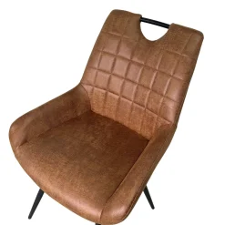 Chaise marron effet vieilli à poignée intégrée (lot de 2) MALMOE