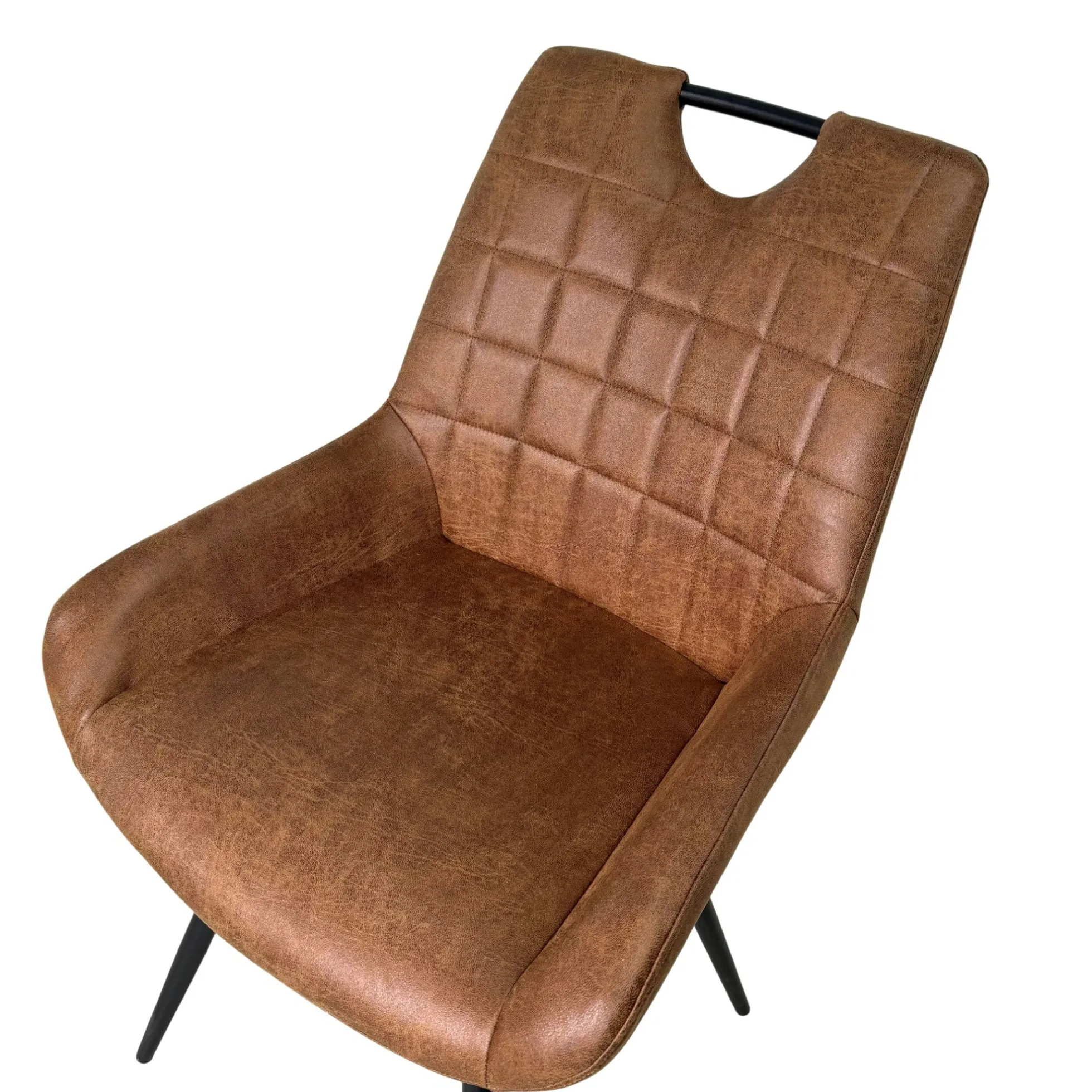 Chaise marron effet vieilli à poignée intégrée (lot de 2) MALMOE