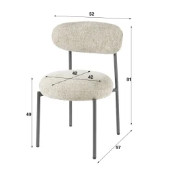 Chaise marron moderne en velours tissé (lot de 2) CREEK