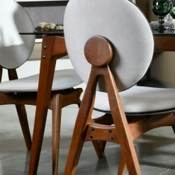 Chaise médaillon écrue - style moderne (lot de 2) DILI