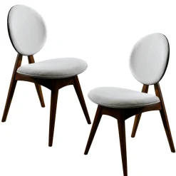 Chaise médaillon écrue - style moderne (lot de 2) DILI