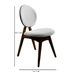 Chaise médaillon écrue - style moderne (lot de 2) DILI