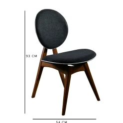 Chaise médaillon grise - style moderne (lot de 2) DILI