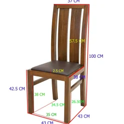Chaise moderne bois et assise marron ATTAN