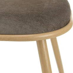 Chaise moderne dossier rotin assise velours taupe (lot de 2) LOANO