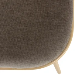 Chaise moderne dossier rotin assise velours taupe (lot de 2) LOANO