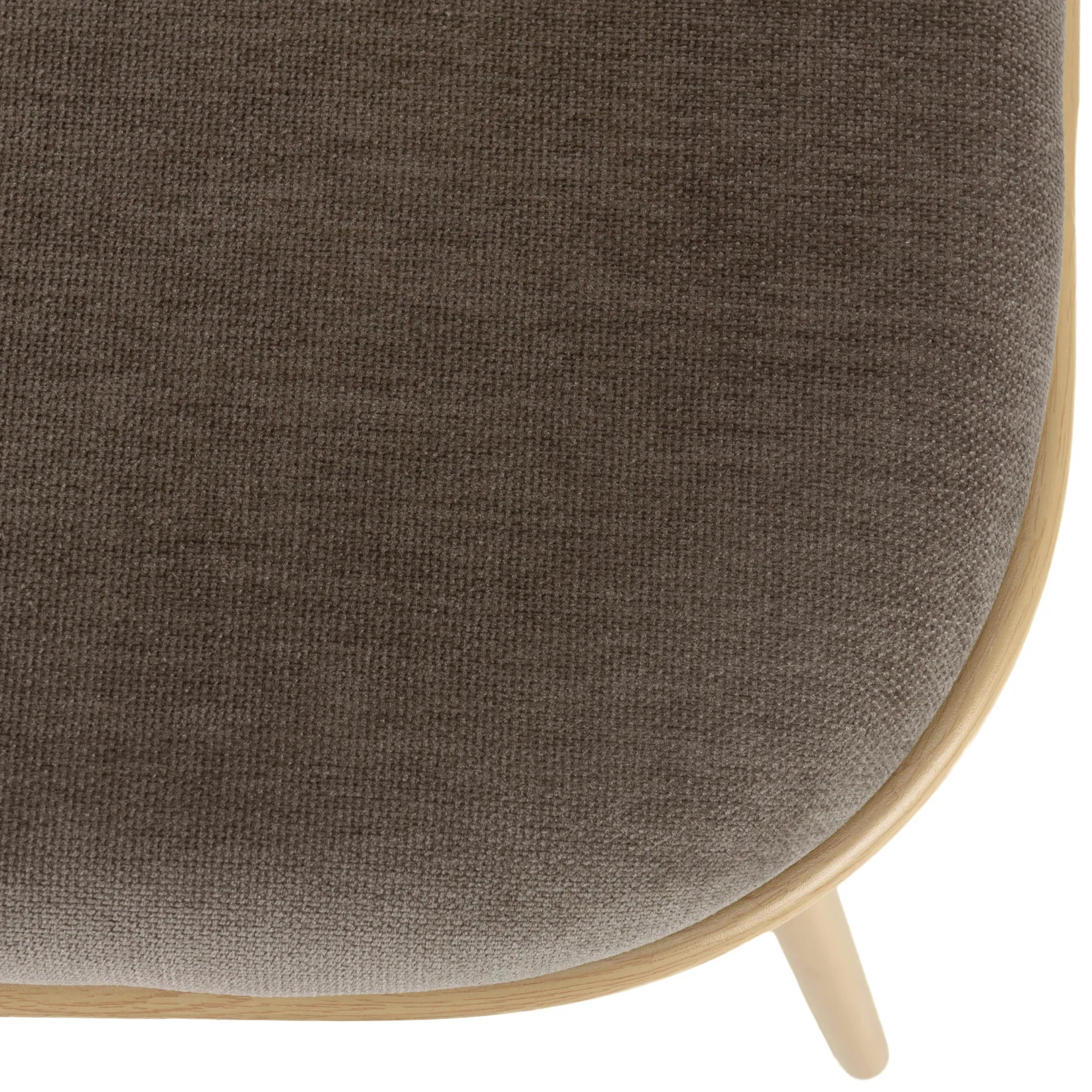 Chaise moderne dossier rotin assise velours taupe (lot de 2) LOANO