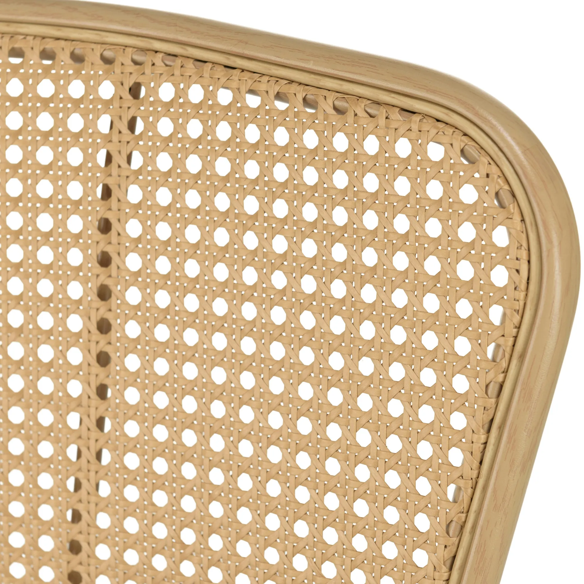 Chaise moderne dossier rotin assise velours taupe (lot de 2) LOANO