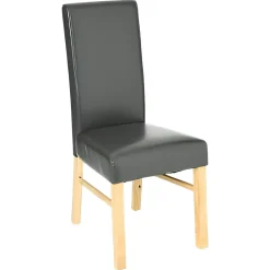 Chaise moderne grise avec pieds bois (lot de 2)