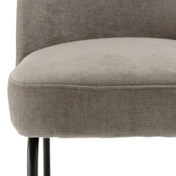 Chaise moderne tissu couleur lin pieds métal noir (lot de 2) TIM