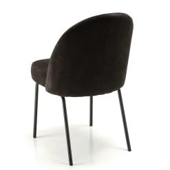 Chaise moderne tissu noir pieds métal (lot de 2) TIM