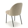 Chaise moderne tissu sable pieds métal noir (lot de 2) TIM