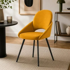 Chaise moutarde à accoudoirs intégrés (x2) AUREN