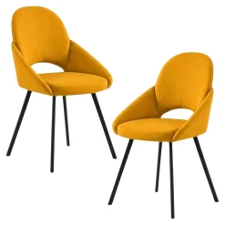 Chaise moutarde à accoudoirs intégrés (x2) AUREN