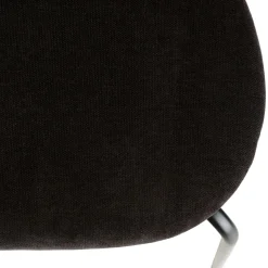 Chaise métal dossier cannage ovale assise velours noir (lot de 2) LOANO
