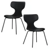 Chaise noire avec dossier en T, revêtement nettoyable (lot de 2) LOMBARDIE