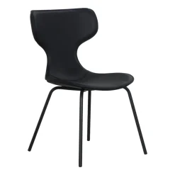 Chaise noire avec dossier en T, revêtement nettoyable (lot de 2) LOMBARDIE