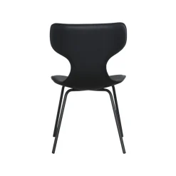 Chaise noire avec dossier en T, revêtement nettoyable (lot de 2) LOMBARDIE
