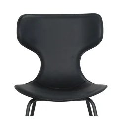 Chaise noire avec dossier en T, revêtement nettoyable (lot de 2) LOMBARDIE