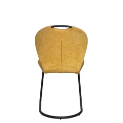 Chaise pied luge bi-matière en tissu moutarde (lot de 2) LIGURIE