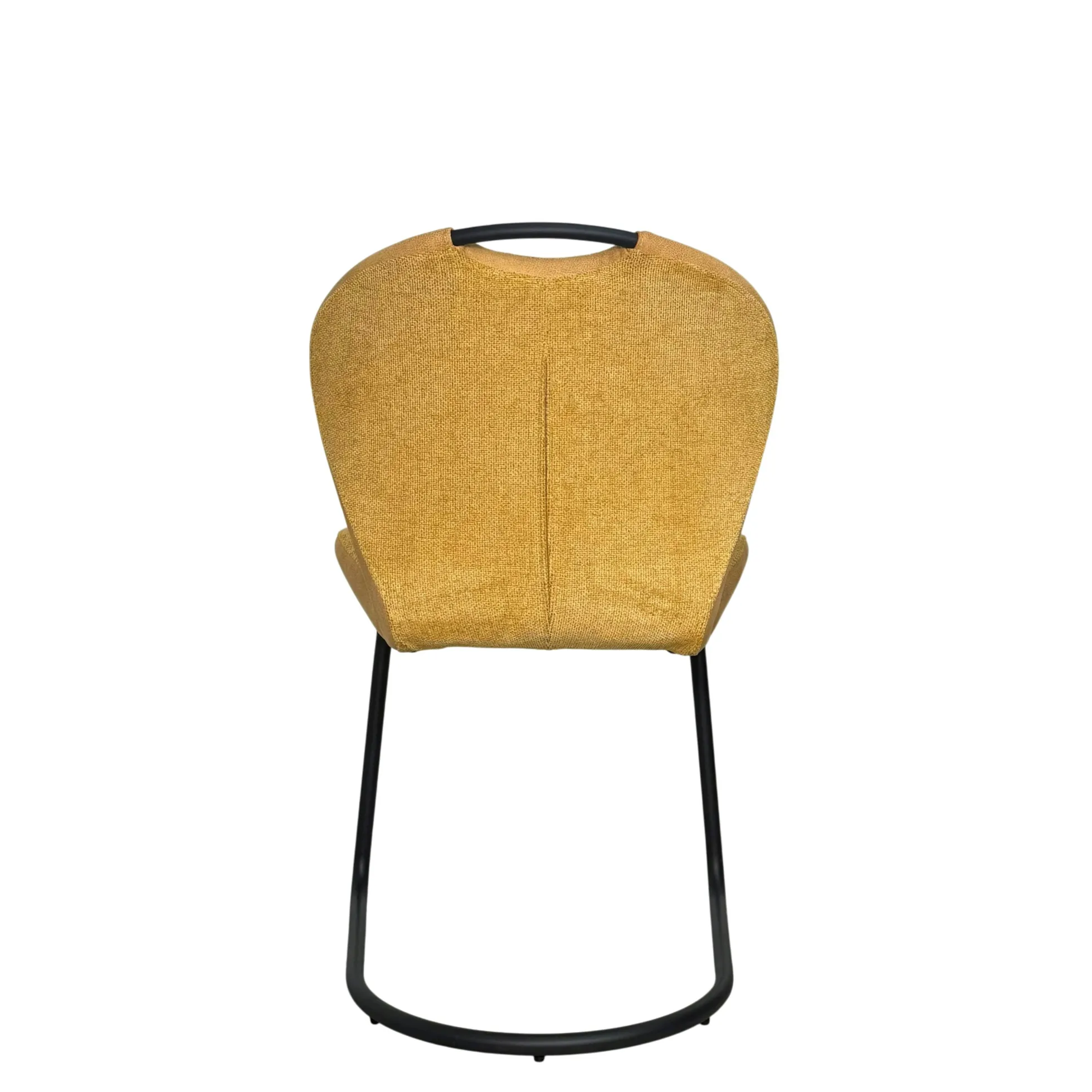 Chaise pied luge bi-matière en tissu moutarde (lot de 2) LIGURIE
