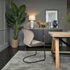 Chaise pied luge bi-matière en tissu beige (lot de 2) LIGURIE