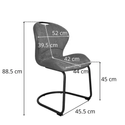 Chaise pied luge bi-matière en tissu beige (lot de 2) LIGURIE
