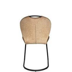 Chaise pied luge bi-matière en tissu taupe (lot de 2) LIGURIE