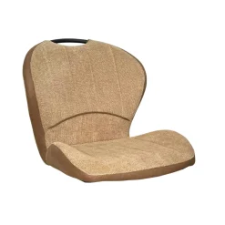 Chaise pied luge bi-matière en tissu taupe (lot de 2) LIGURIE