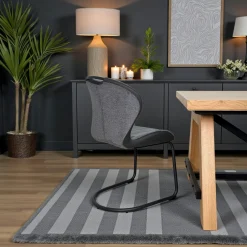 Chaise pied luge bi-matière en tissu gris (lot de 2) LIGURIE