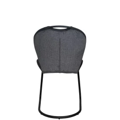 Chaise pied luge bi-matière en tissu gris (lot de 2) LIGURIE