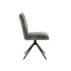 Chaise pivotante anthracite en tissu texturé (x2) RIVANO