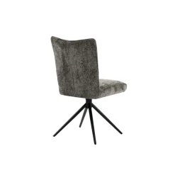Chaise pivotante anthracite en tissu texturé (x2) RIVANO