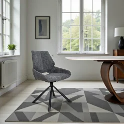 Chaise pivotante anthracite assise baquet (lot de 2) LIGURIE