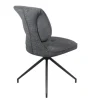 Chaise pivotante anthracite dossier double (lot de 2) LIGURIE
