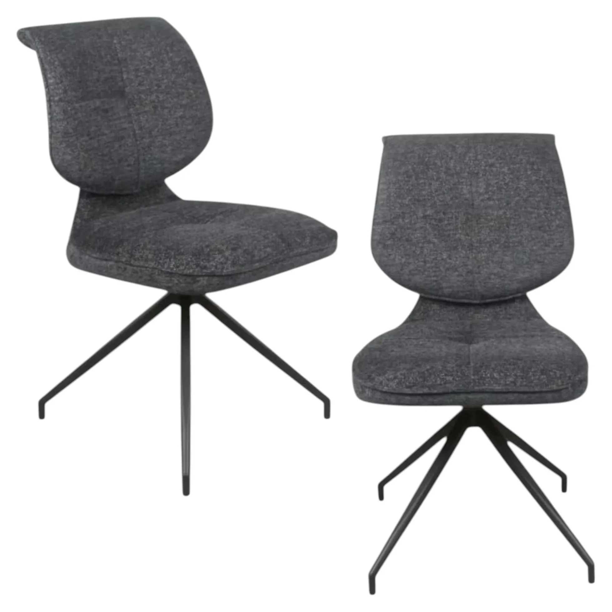 Chaise pivotante anthracite dossier double (lot de 2) LIGURIE
