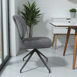 Chaise pivotante anthracite dossier double (lot de 2) LIGURIE